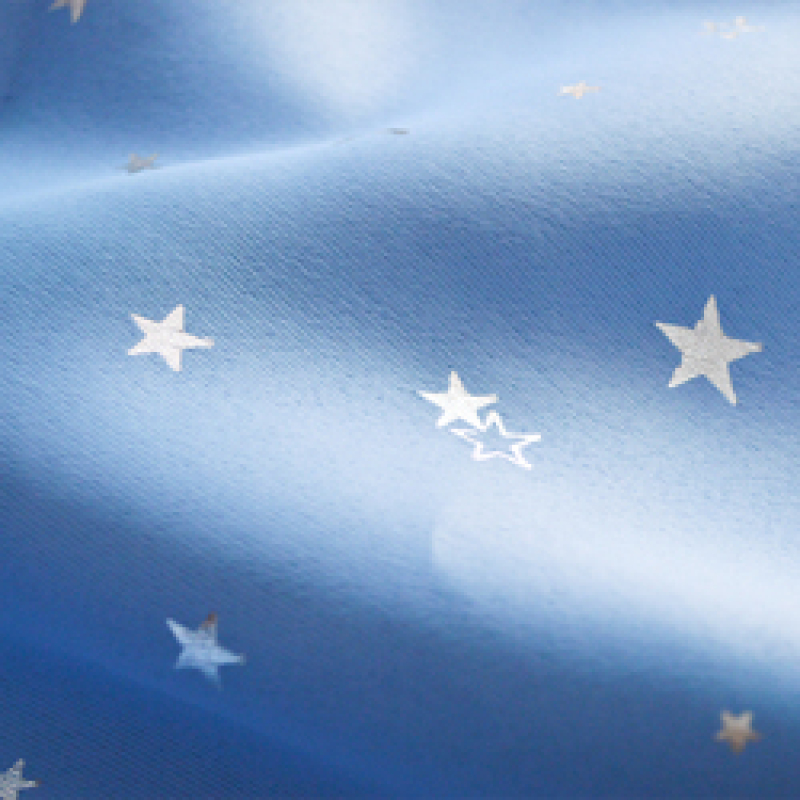 Cheap Designs Star Silver Foil Printing Curtain For Door, Elegant Ready Made Blackout Door Curtain