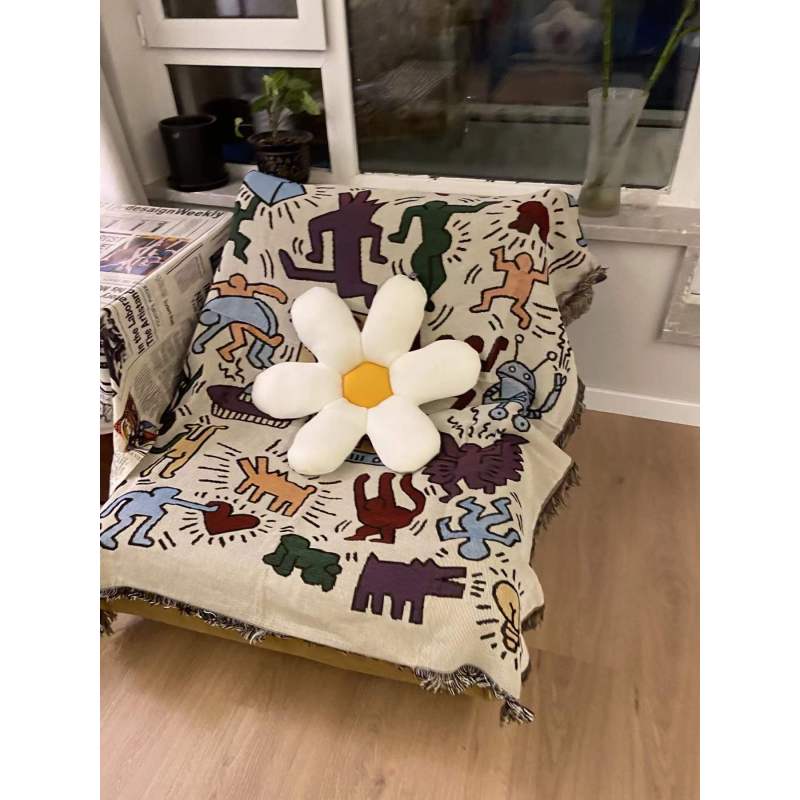 Blanket Messy Puzzle Throw Blanket Sofa Covers Chic Cobertor Decorations For Home Dust Cover Air Conditioning Blanket /