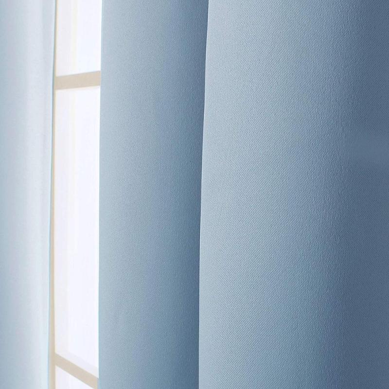 Hotel grade bright sky blue philippines design pinch pleat living room curtains luxury