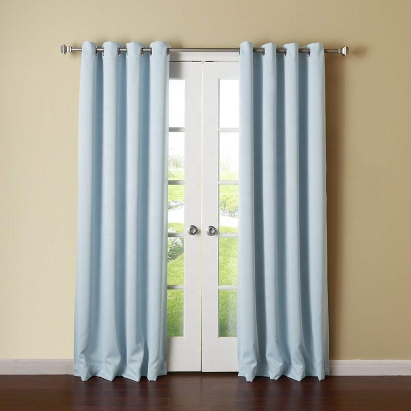 Hotel grade bright sky blue philippines design pinch pleat living room curtains luxury
