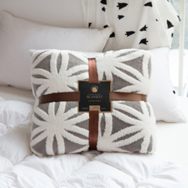 Portable Two-layer Flannel Blanket Sleeping Throw Rug Sofa Bedding Blankets