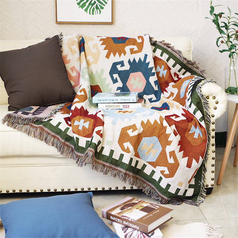 Multifunction Geometry Throw Blanket Sofa Decorative Slipcover Cobertor Sofa Beds Travel Stitching Blankets For Bed/