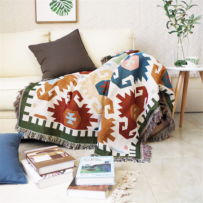 Multifunction Geometry Throw Blanket Sofa Decorative Slipcover Cobertor Sofa Beds Travel Stitching Blankets For Bed/