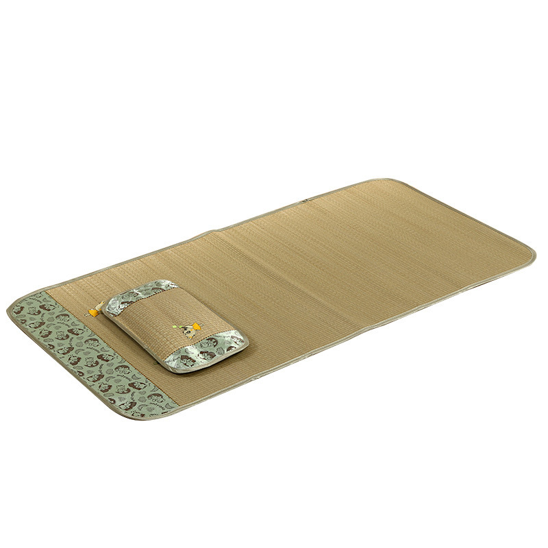 High quality natural Children mat two-sided 50*100cm/60*120cm rush mat straw bed sheet and pillowcase Two Piece Set