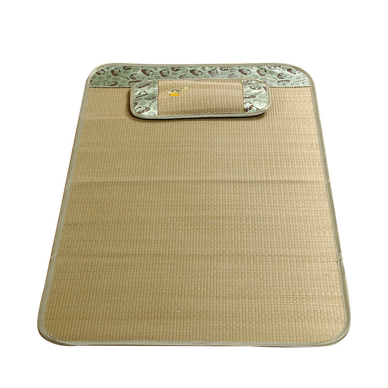 High quality natural Children mat two-sided 50*100cm/60*120cm rush mat straw bed sheet and pillowcase Two Piece Set