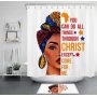 African American Woman with Quotes Shower Curtain Black Girl Tribal Woman Shower Curtain Black Girl Shower Curtains for Bathroom