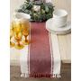 Wholesale DII Dobby Stripe Woven 13x72-inch  Redwood Beautiful Decorative burgundy table runner For Wedding Party