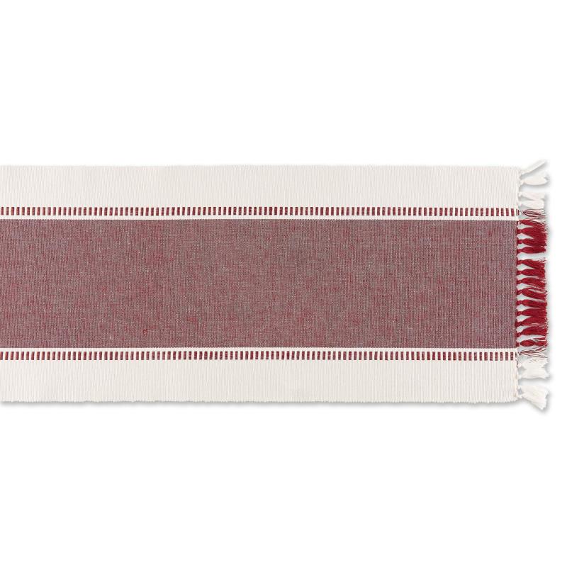 Wholesale DII Dobby Stripe Woven 13x72-inch  Redwood Beautiful Decorative burgundy table runner For Wedding Party