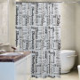 Black And White Simple Pattern Shower Curtain,Bathroom Shower Curtain English Letters Waterproof Mildew Thick Warm Bathroom/
