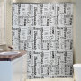 Black And White Simple Pattern Shower Curtain,Bathroom Shower Curtain English Letters Waterproof Mildew Thick Warm Bathroom/