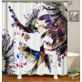 home 3d print 4pc polyester water resistant shower curtain set black bath with rugs