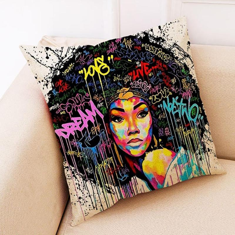 Woman Cushions for Home Decor, Custom Cushion Printing/ American Style African Black PVC Bag Eco-friendly Free Woven Support YK