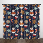 Merry Christmas A Happy New Year Window Curtains Living Room Ready made Fabric Drapes Curtain Home Decor