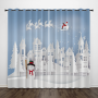 Merry Christmas A Happy New Year Window Curtains Living Room Ready made Fabric Drapes Curtain Home Decor