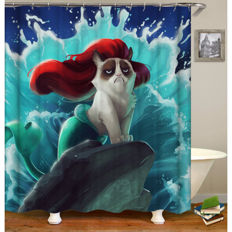 Amazon Hot Sale Fashionable Waterproof Crease-resist Custom Printed Eco-Friendly PVC Shower Curtain for Bathroom Decoration/