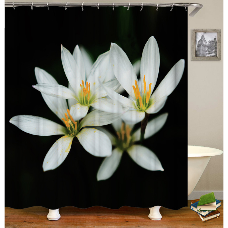 Rideau de douche de salle de bain en PEVA en gros feuilles impression 3D Boho conception personnalisée ensemble de rideaux de douche de concepteurs de bain