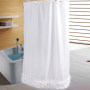 Small Fresh White Lace Shower Curtain, Quilt Shower Curtain Free From Punching And Waterproofing/