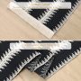 Wholesale 12 in x 71 in Farmhouse Boho Black and White Striped Cotton Woven Fringe Tablecloth For Wedding Party