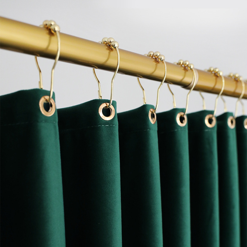 Nordic two-layer velvet , a set of high quality Gothic decorative curtains, free perforated tarpaulin, warm shower/