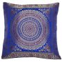 Cushion Cover Brocade Mandala Pillow Covers Indian Silk Decor Square 16x16 Sofa,Emerald Natural New Pillow/