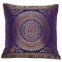 Cushion Cover Brocade Mandala Pillow Covers Indian Silk Decor Square 16x16 Sofa,Emerald Natural New Pillow/