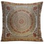 Cushion Cover Brocade Mandala Pillow Covers Indian Silk Decor Square 16x16 Sofa,Emerald Natural New Pillow/
