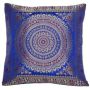 Cushion Cover Brocade Mandala Pillow Covers Indian Silk Decor Square 16x16 Sofa,Emerald Natural New Pillow/