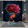 Best Selling Products Cortina De Ducha  abstract creative colorful african woman shower curtain with bath mats
