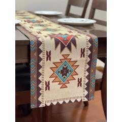 Linen/Polyester Southwest Geometric Rectangle 70 X 13 Inch custom table runner logo Setting Decor for Garden Holiday
