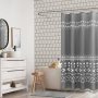 Polyester Waffle Shower Curtain for Bathroom, Waterproof Print Shower Curtains with Tassel$