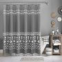 Polyester Waffle Shower Curtain for Bathroom, Waterproof Print Shower Curtains with Tassel$