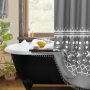 Polyester Waffle Shower Curtain for Bathroom, Waterproof Print Shower Curtains with Tassel$