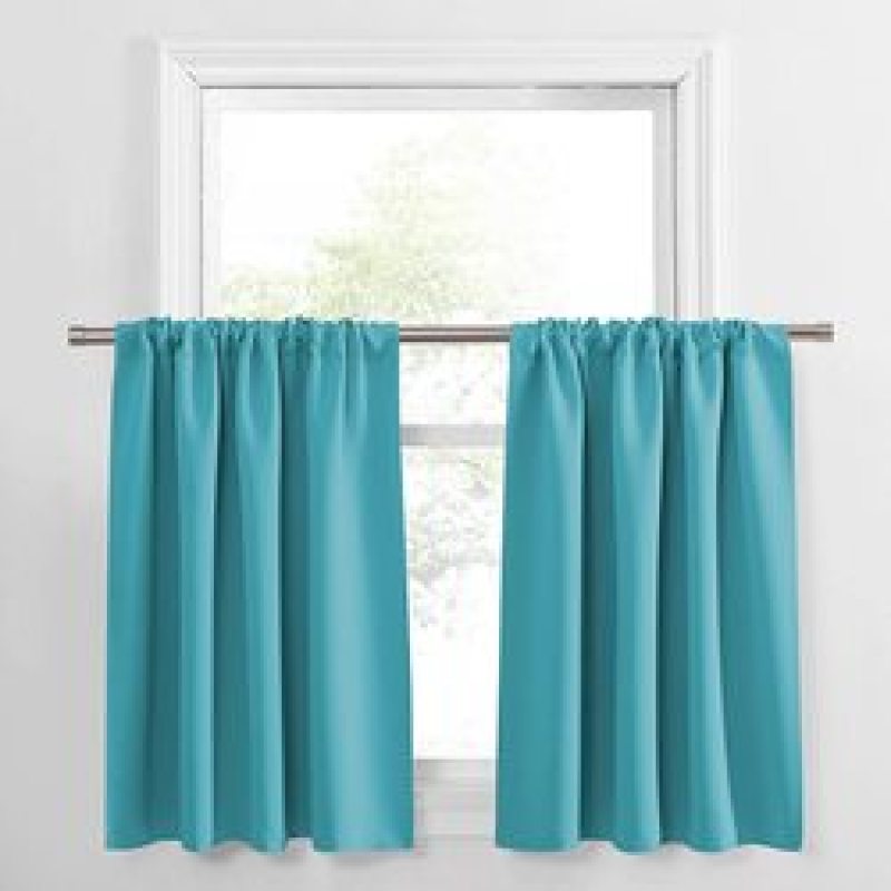 Verdunkelungsvorhänge für Wohnzimmer, Schlafzimmer, Küche, Fensterbehandlungen, kleine Vorhänge, einfarbig, Heimdekoration, Vorhänge