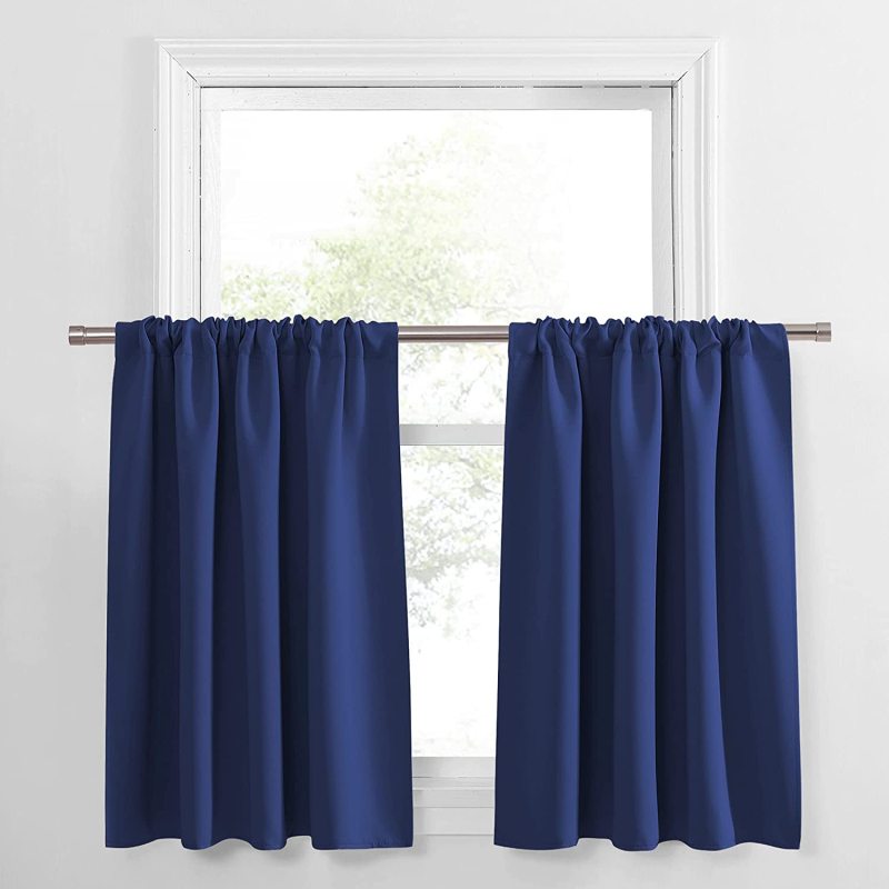 Verdunkelungsvorhänge für Wohnzimmer, Schlafzimmer, Küche, Fensterbehandlungen, kleine Vorhänge, einfarbig, Heimdekoration, Vorhänge