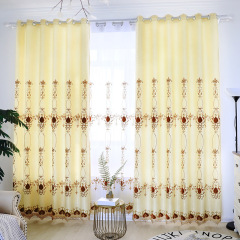 Curtain Design For Living Room,Yellow Curtain Embroidery#