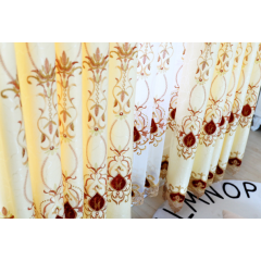 Curtain Design For Living Room,Yellow Curtain Embroidery#