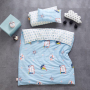 Nursery School 100% Cotton Bedding Set Baby Bedsheet, 4 Piece Suit Reactive Printing Bedding Sets/