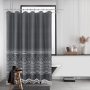 Waffle Bohomia Style Waterproof Bath Curtain , Printing Shower Curtains With Tassel$