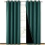 Good Review Bedroom Excellent Light-blocking 300GSM Polyester 100%Blackout Grommet Curtain, Drop Thermal Insulated Solid Curtain