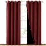 Good Review Bedroom Excellent Light-blocking 300GSM Polyester 100%Blackout Grommet Curtain, Drop Thermal Insulated Solid Curtain