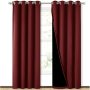 Good Review Bedroom Excellent Light-blocking 300GSM Polyester 100%Blackout Grommet Curtain, Drop Thermal Insulated Solid Curtain