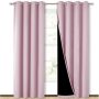Good Review Bedroom Excellent Light-blocking 300GSM Polyester 100%Blackout Grommet Curtain, Drop Thermal Insulated Solid Curtain