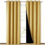 Good Review Bedroom Excellent Light-blocking 300GSM Polyester 100%Blackout Grommet Curtain, Drop Thermal Insulated Solid Curtain