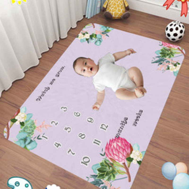 Newborn Baby Monthly Growth Photography Props Background Cloth for Rug Baby Boy Girls Photography Accessories Milestone Blanket/