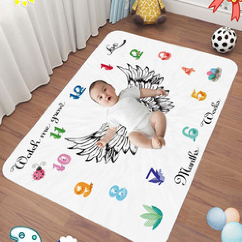 Newborn Baby Monthly Growth Photography Props Background Cloth for Rug Baby Boy Girls Photography Accessories Milestone Blanket/