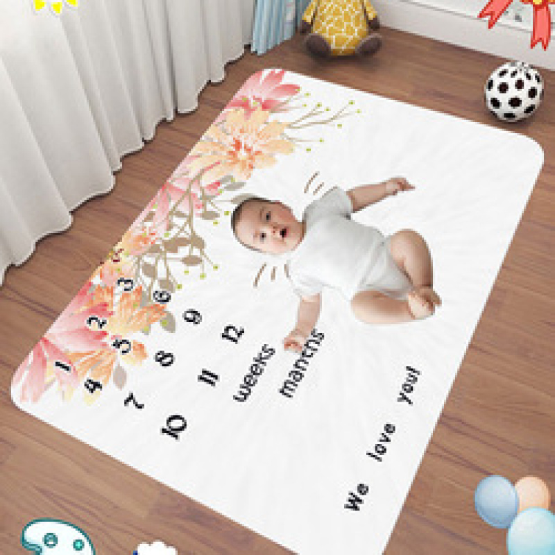 Newborn Baby Monthly Growth Photography Props Background Cloth for Rug Baby Boy Girls Photography Accessories Milestone Blanket/