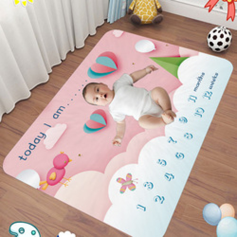 Newborn Baby Monthly Growth Photography Props Background Cloth for Rug Baby Boy Girls Photography Accessories Milestone Blanket/