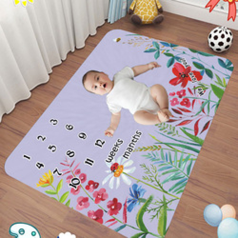 Newborn Baby Monthly Growth Photography Props Background Cloth for Rug Baby Boy Girls Photography Accessories Milestone Blanket/
