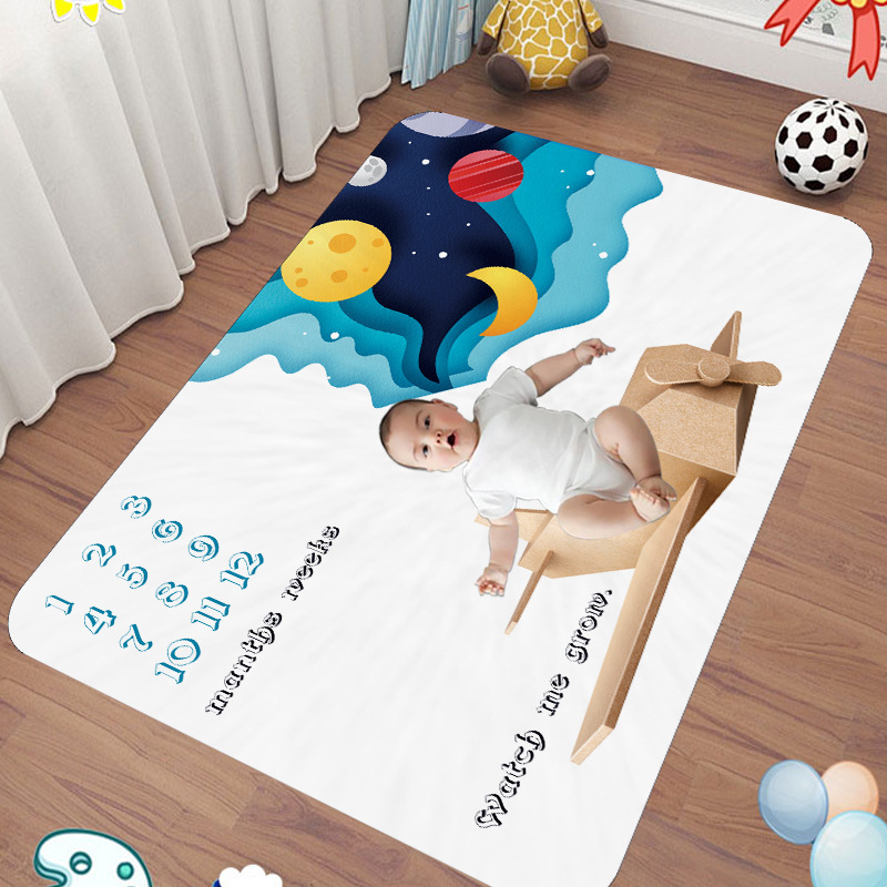 Newborn Baby Monthly Growth Photography Props Background Cloth for Rug Baby Boy Girls Photography Accessories Milestone Blanket/