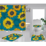 Best Sell Home Decor Sunflower Pattern Waterproof Shower Curtain, Durable Digital Print Polyester Fabric Bathroom Curtain/